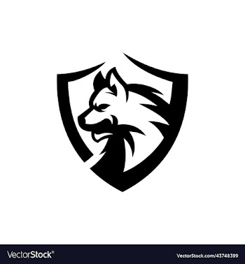 wolf shield animal logo