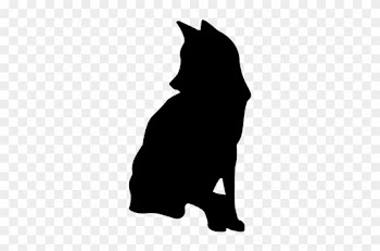 Wolf Sitting Silhouette Transparent Png - Наклейки На Стену Кошка