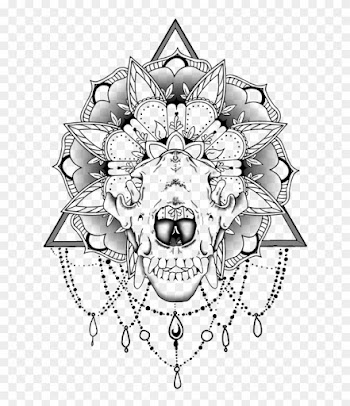 Wolf Skull Mandala Banner - Skull Mandala
