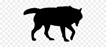Wolf Stalking Silhouette - Wolf Silhouette