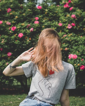 Woman's Face Covered With Her Hair