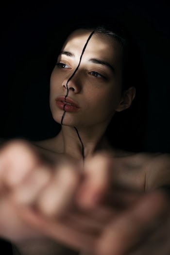 Woman's Face With Black Line