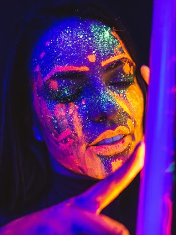 Woman's Face With Face Paint