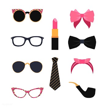 Woman accessories photo booth props vector | Free stock vector - 537549
