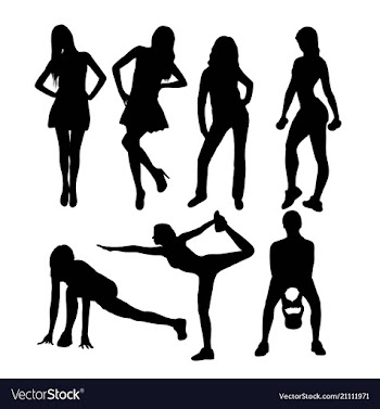  					Woman activity silhouettes vector image														