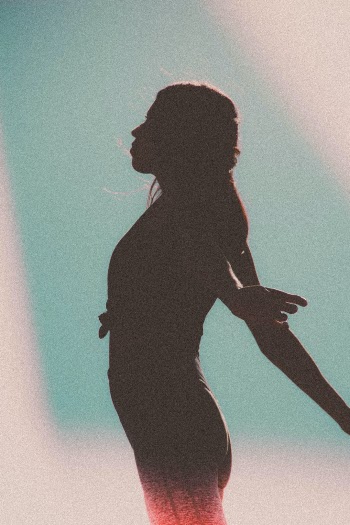 Woman against the sky