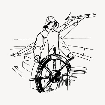 Woman at helm clipart, vintage | Free Vector - rawpixel