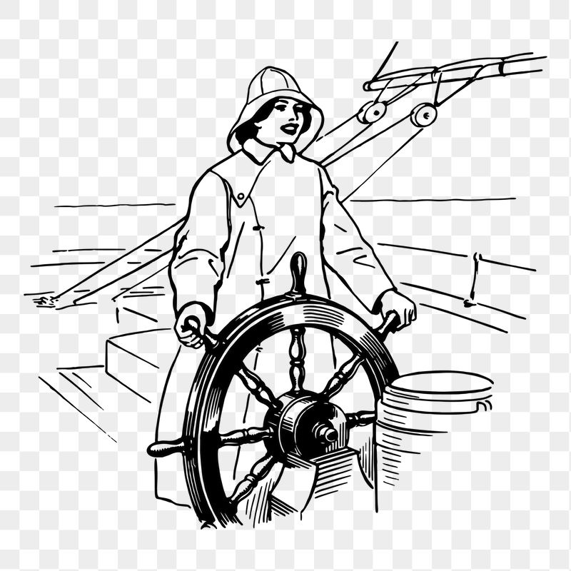 Woman at helm png sticker | Free PNG - rawpixel