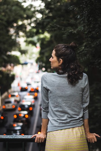 Woman at the Bridge Near Street