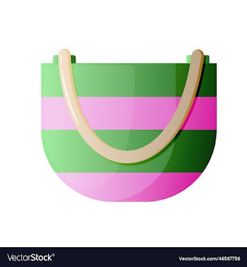 woman bag in cartoon style