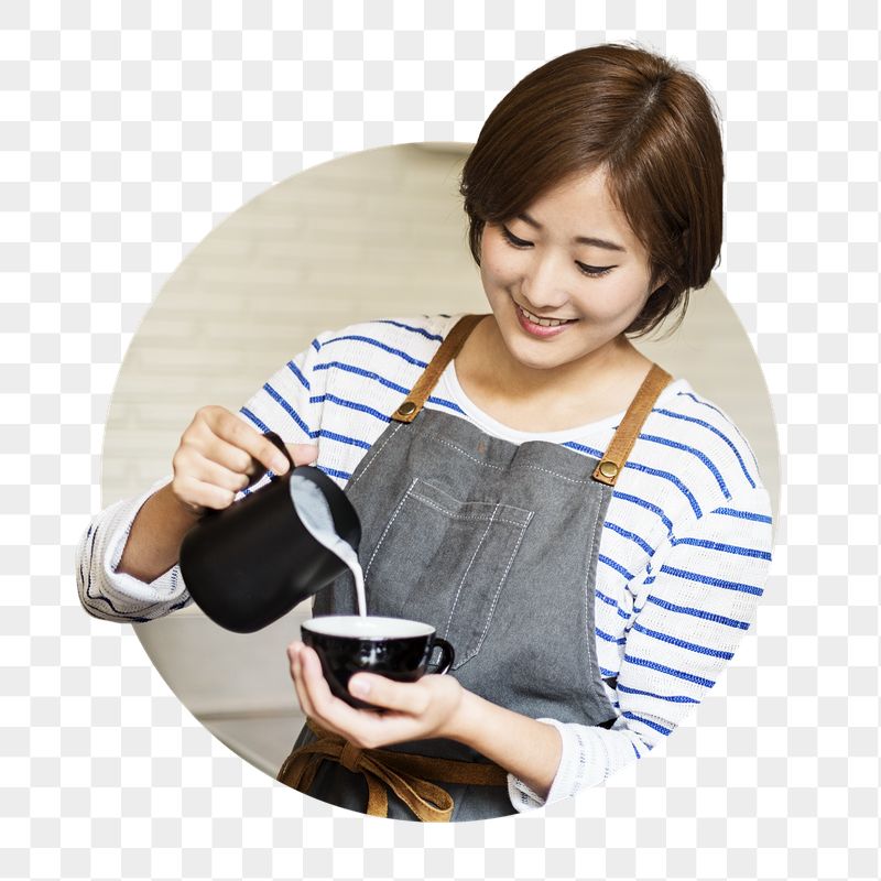 Woman barista png badge sticker, | Free PNG - rawpixel