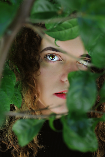 Woman Behind Green Plant