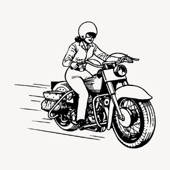 Woman biker clipart, vintage hobby | Free Vector - rawpixel