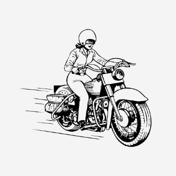 Woman biker clipart, vintage vehicle | Free Photo - rawpixel
