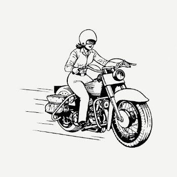 Woman biker drawing, vintage vehicle | Free PSD - rawpixel