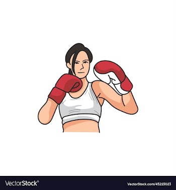 woman boxing mascot creative design