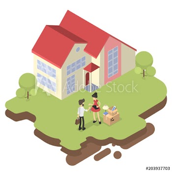 Woman buying house