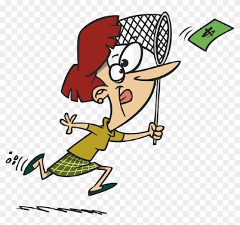 Woman Chasing Money