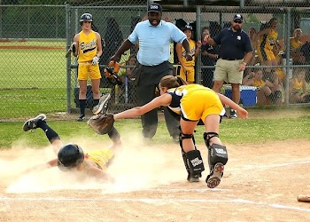 Woman Chasing Woman Touch Down Base