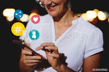 Woman checking social media