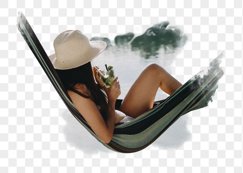 Woman chilling png hammock sticker, | Free PNG - rawpixel