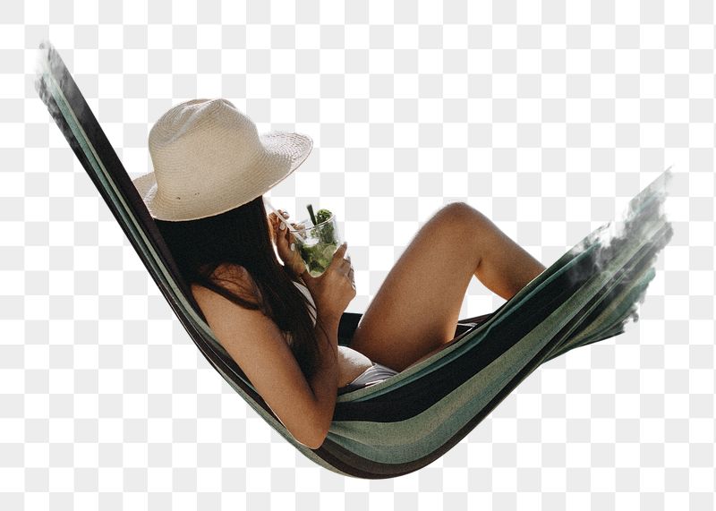 Woman chilling png hammock sticker, | Free PNG - rawpixel