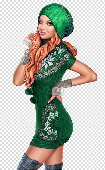 Woman Christmas Drawing, adult child transparent background PNG clipart