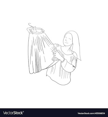 woman clothing shop line art creative design