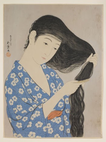 Woman Combing Her Hair by Goyō | Free Photo - rawpixel