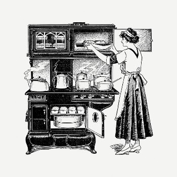 Woman cooking clipart, vintage illustration | Free PSD Illustration - rawpixel
