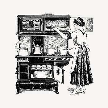 Woman cooking collage element, drawing | Free Vector Illustration - rawpixel