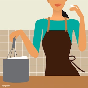 Woman cooking in the kitchen illustration | Free stock vector - 456533