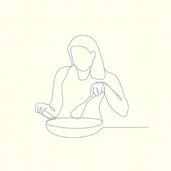 Woman cooking sticker, minimal hand | Free Vector Illustration - rawpixel