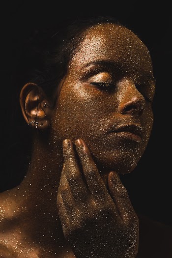 Woman Covered With Glitters