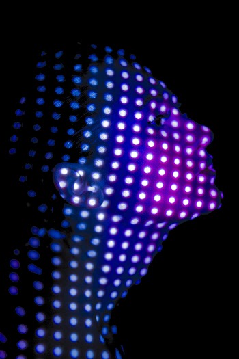 Woman Covered With Polka Dot Lights
