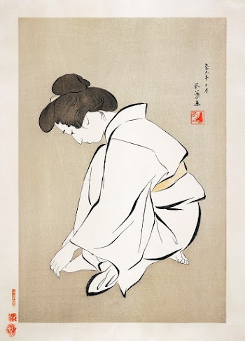 Woman Cutting Her Toenails (1953) print in… | Free public domain illustration