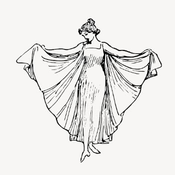 Woman dancer wearing dress, fashion | Free Vector Illustration - rawpixel