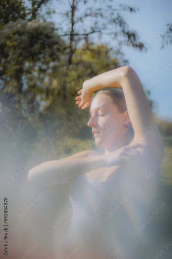 Woman dancing in nature