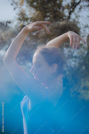 Woman dancing in nature