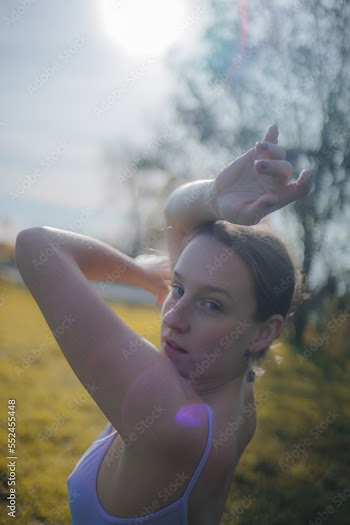 Woman dancing in nature