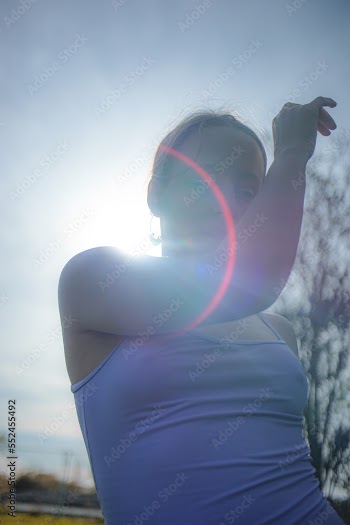Woman dancing in nature
