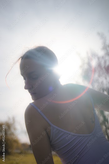 Woman dancing in nature