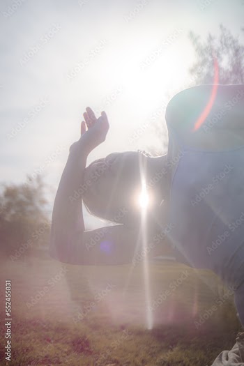Woman dancing in nature