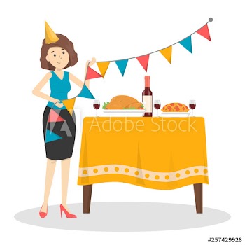 Woman decorate room for the birthday party