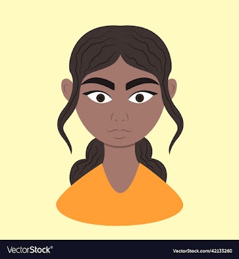 woman different race portrait cartoon