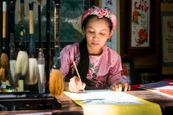 Woman Doing Calligraphy