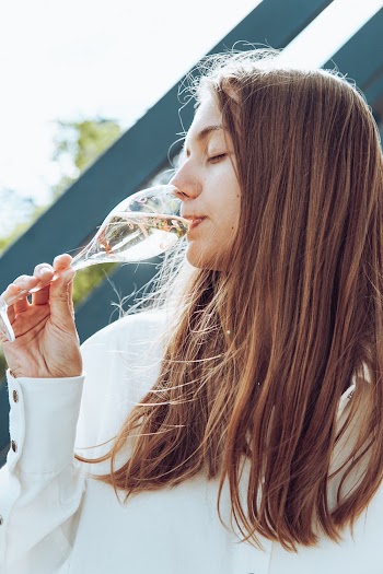 Woman Drinking from Wineglass
