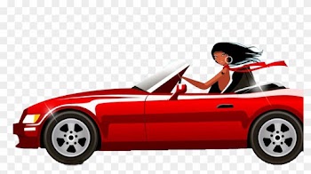 Woman Driving Royalty-free Clip Art - Girl And Car Cartoon Png
