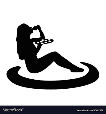 woman eating pizza silhouette