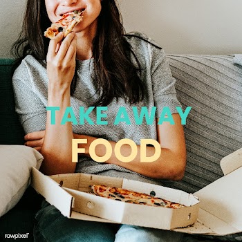 Woman eating takeaway pizza during coronavirus quarantine vector | Free  vector - 2304023